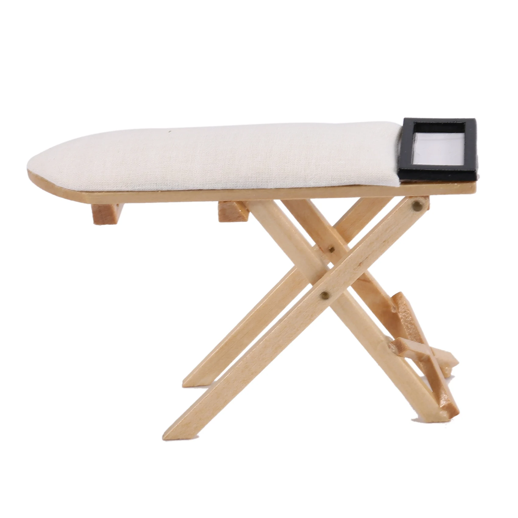 BAAA-Cute scale 1: 12 dollhouse miniature iron with ironing board set included