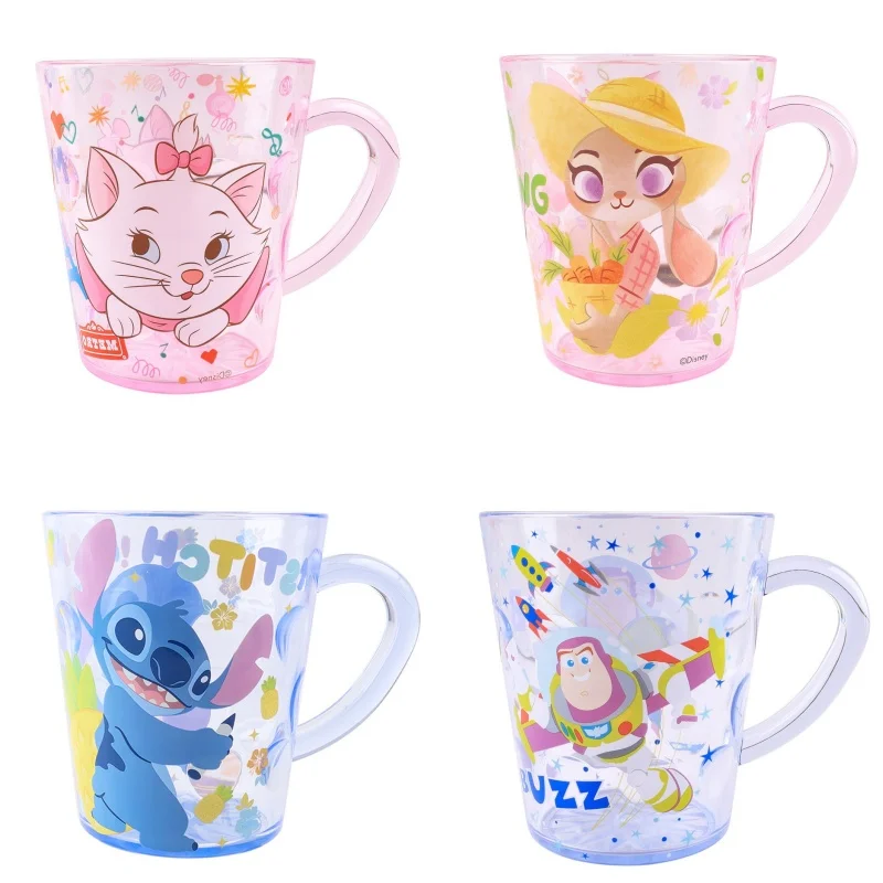 Vaso de Cristal Irrompible para Niños de Disney - Diseño de Zootopia 2, Stitch y Buzz Lightyear, para Agua, Leche, Jugo y Enjuague Bucal