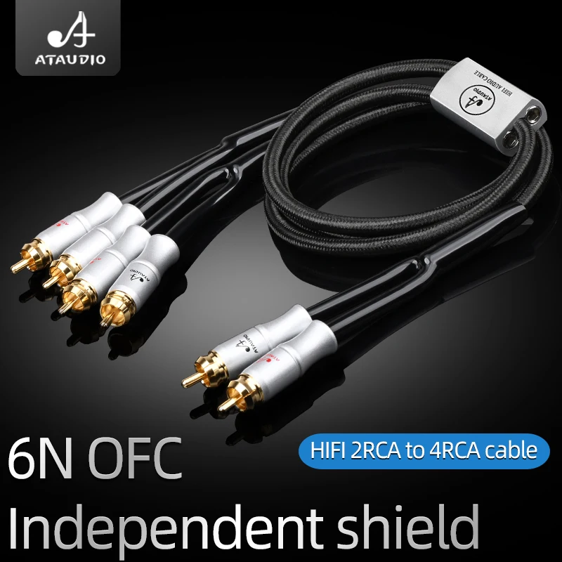 RCA Stereo Plug Male to Dual RCA Stereo Plug Male 1 Input 2 Output Stereo Audio Splitter Cable 6N OFC Pure Copper Wire
