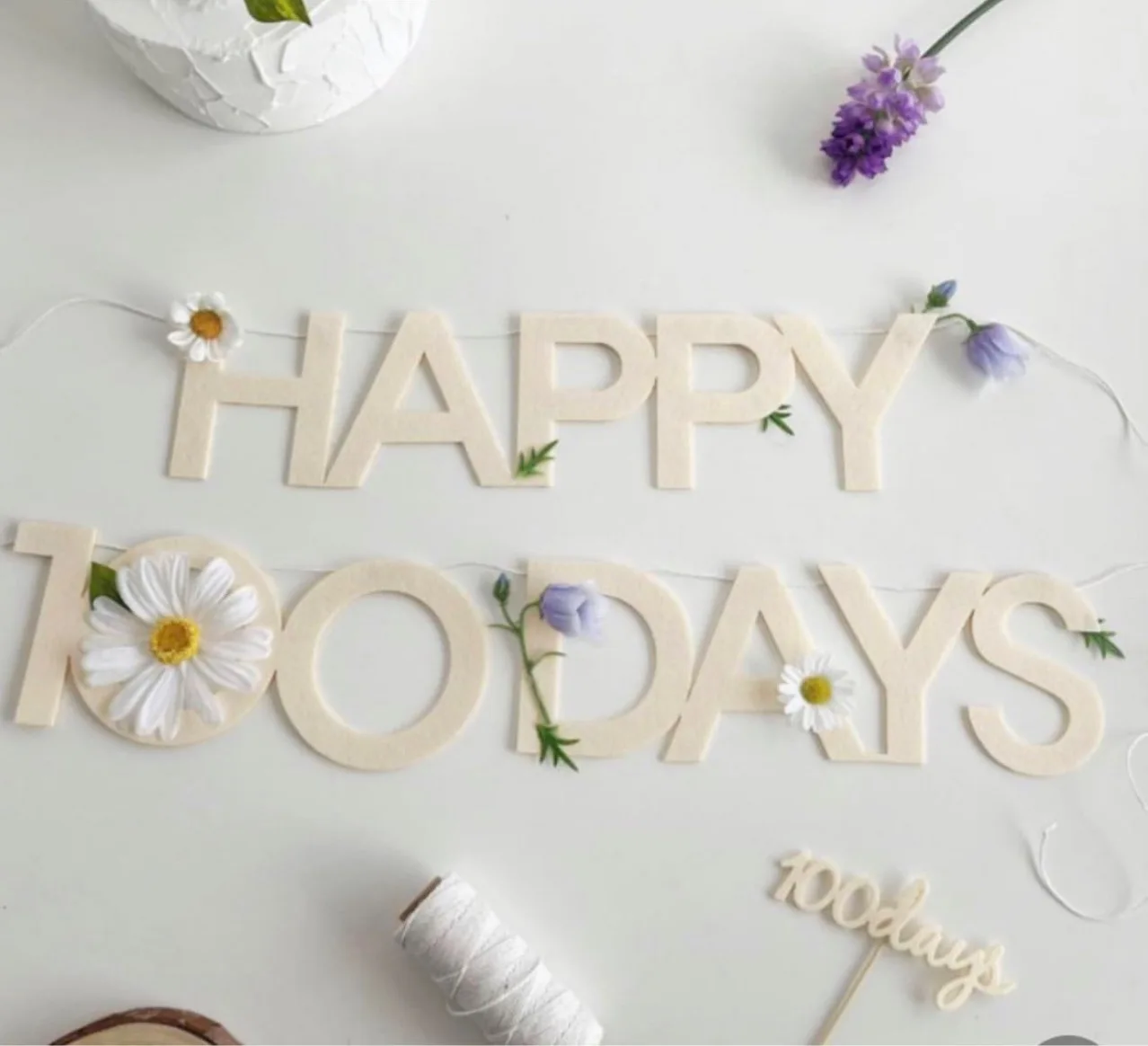 Ins маленькая Маргаритка 100 дней на день рождения тянущийся флаг на день рождения фотогирлянда флаг для украшения своими руками