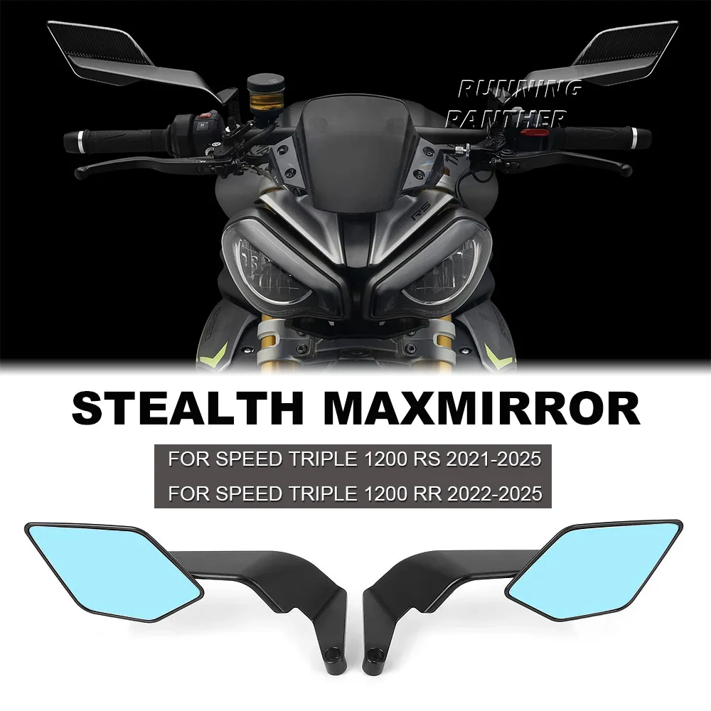 

Motorcycle New Rearview Mirror Invisible Wing Adjustable Rotating Side View Mirror For Speed Triple 1200 RS RR 2021-2025