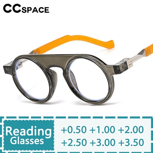 Gafas de lectura de resina redondas Vintage para mujer, gafas para presbicia ópticas Punk a la moda para hombre, dioptrías personalizadas + 50 ~ + 600 # 303929