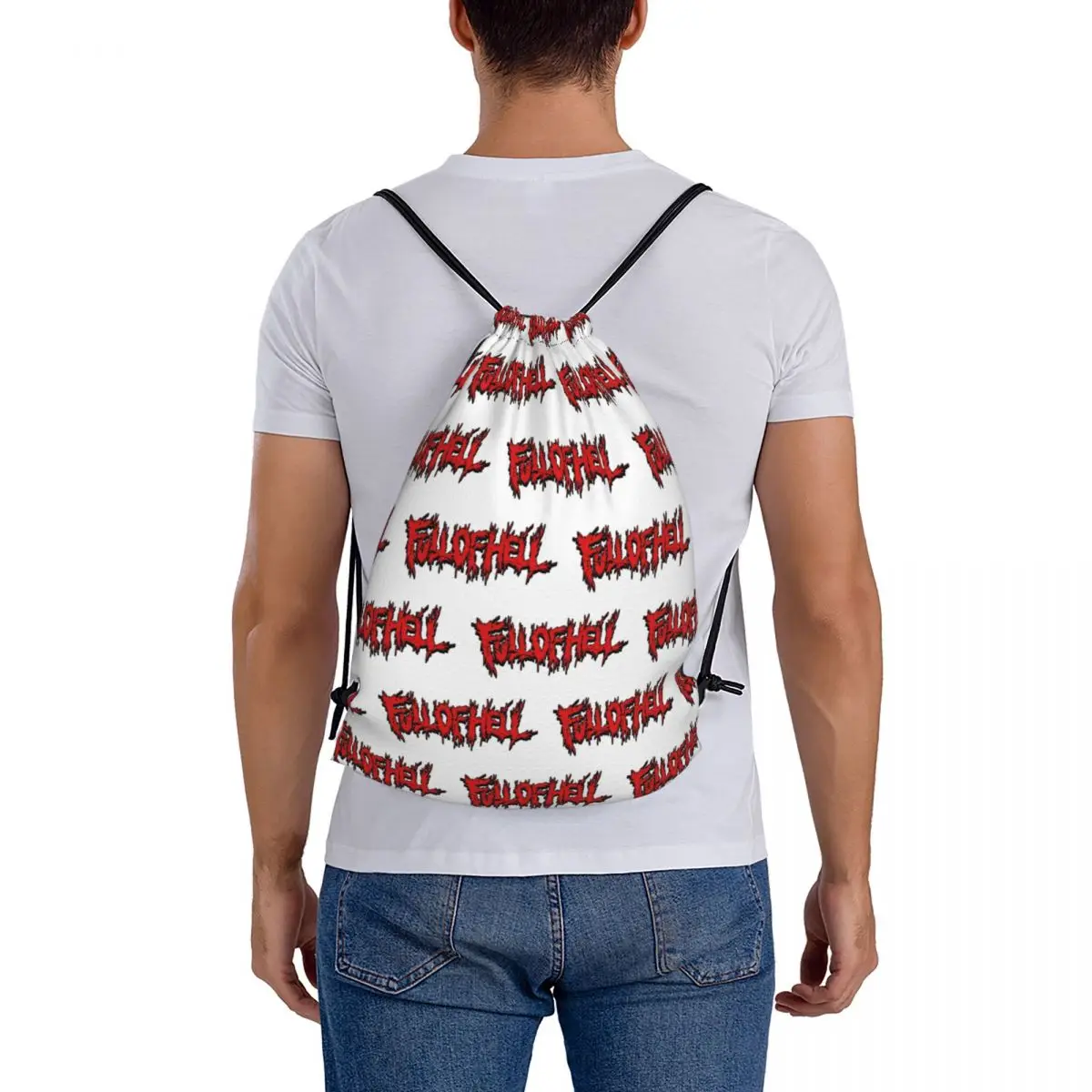 Full Of Hell Merch Backpacks Portable Drawstring Bags Shoes Bag Book Bags for Travel Students