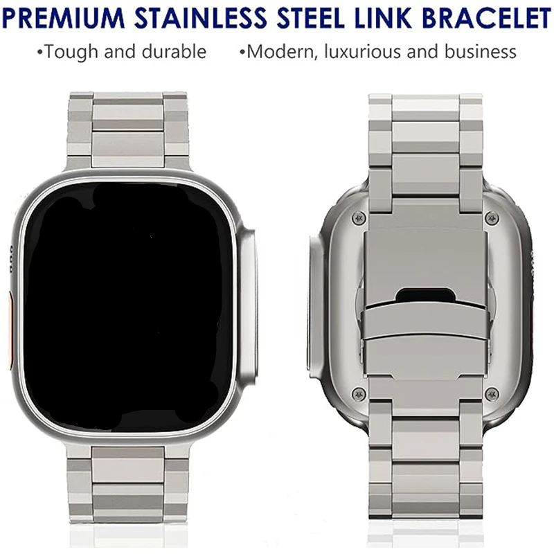 Bracelet for Apple Watch Ultra Band 49mm 44mm 45mm 42mm 40mm,Stainless Steel Strap Wristband for iWatch Ultra SE 8 7 6 5 4 3 2 1