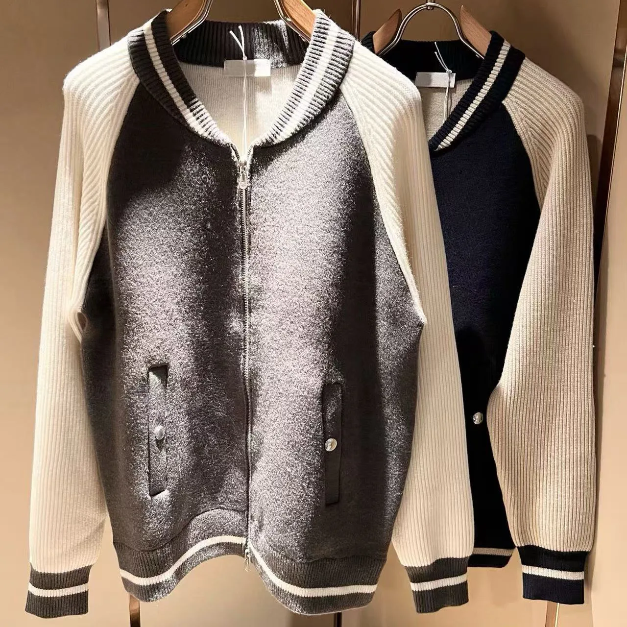 

BC итальянская мужская одежда, осенне-зимняя новая модная повседневная вязаная шерстяная куртка с воротником-стойкой, мужская куртка в старом стиле денег