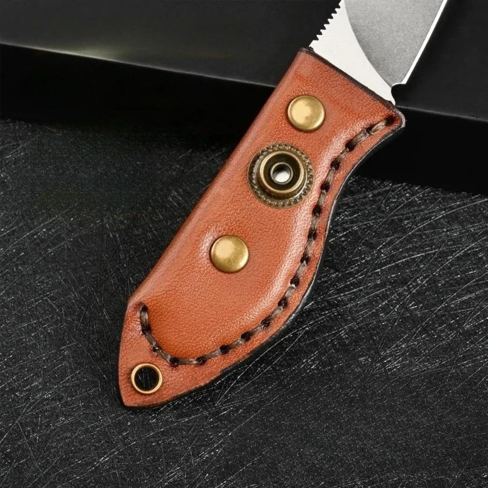 2025 بقاء شفرة مثبتة الرقبة سكين M390 شفرة جلد البقر مقبض صلابة عالية التخييم السكاكين التكتيكية فائدة سكين الدفاع عن النفس