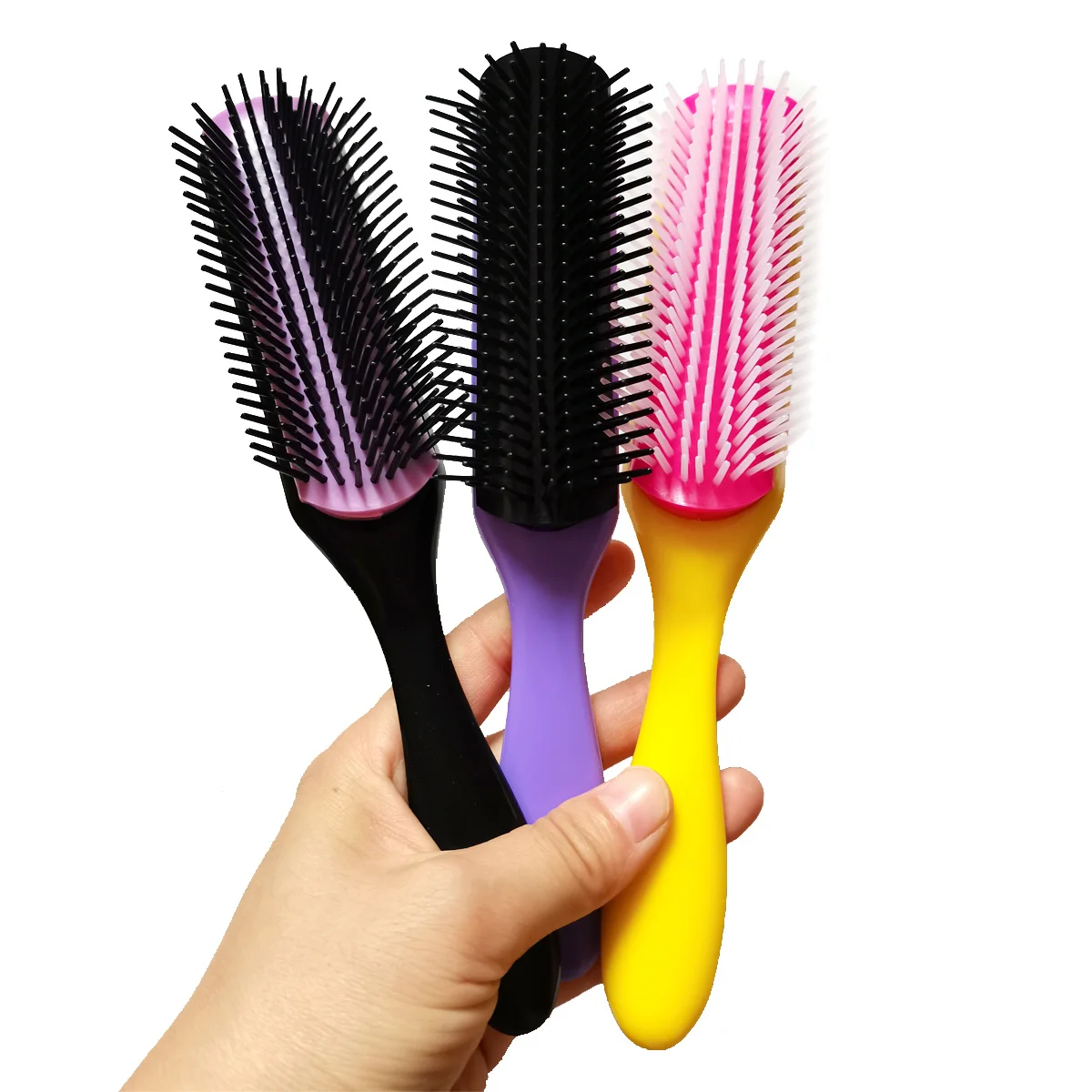 1PCs Plastic 9 Rows Combs Hair Styling Brush Scalp Massager Curly Wet Hair Comb Afro Hair Styling Tools