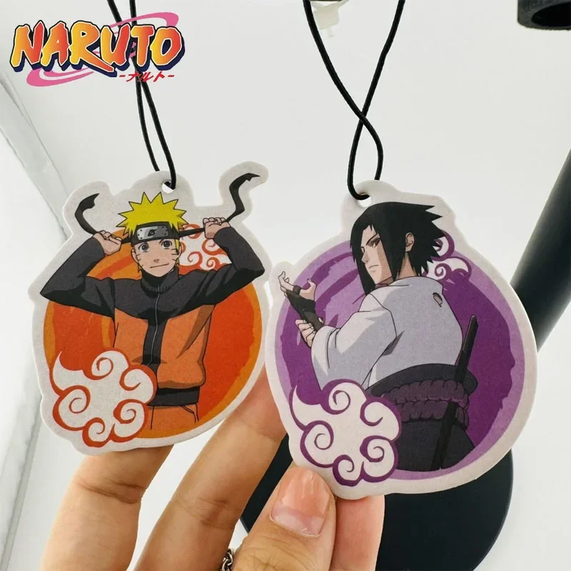 Fragancia de coche de Naruto, colgante de Anime, ambientador Sasuke, vista trasera colgante, tabletas de fragancia de larga duración, regalo de desodorización de coche