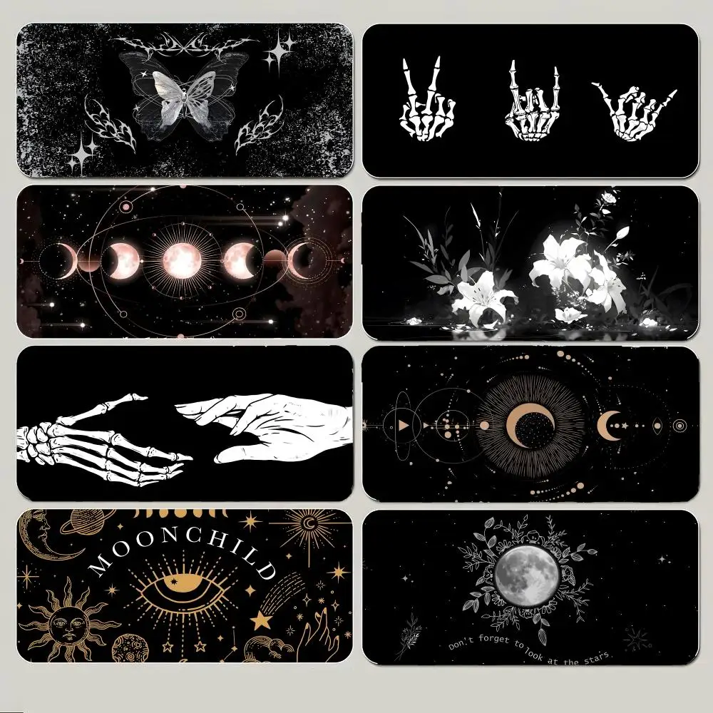 Dark Beautiful Art Black Starry Sky Mouse Pad Large Gaming Mousepad with Thick Stitched Edge Non-Slip Desk Mat
