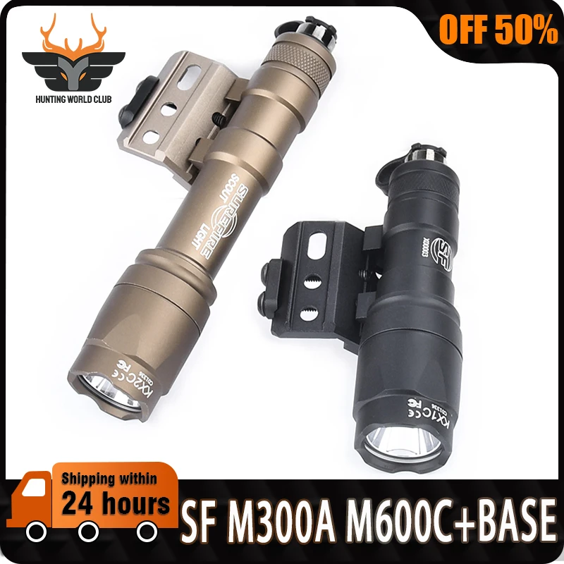 

WADSN SF M300A M600C Hunting Flashlight White LED Light Offset Mount Base Airsoft Equipment Accessories Fit 20mm Picatinny Rail