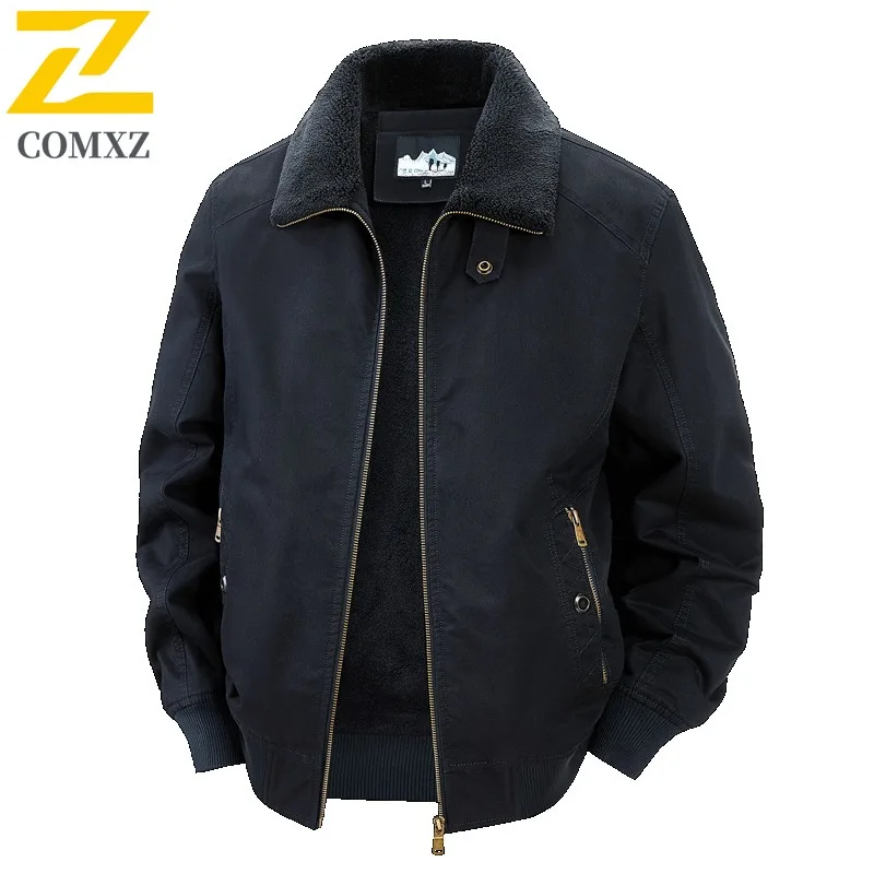 COMXZ Mens Bread Jacket Loose Casual Warm Outdoor Adventure Ski Winter Jacket Daily Walk Thick Padding Cotton Padded Jacket