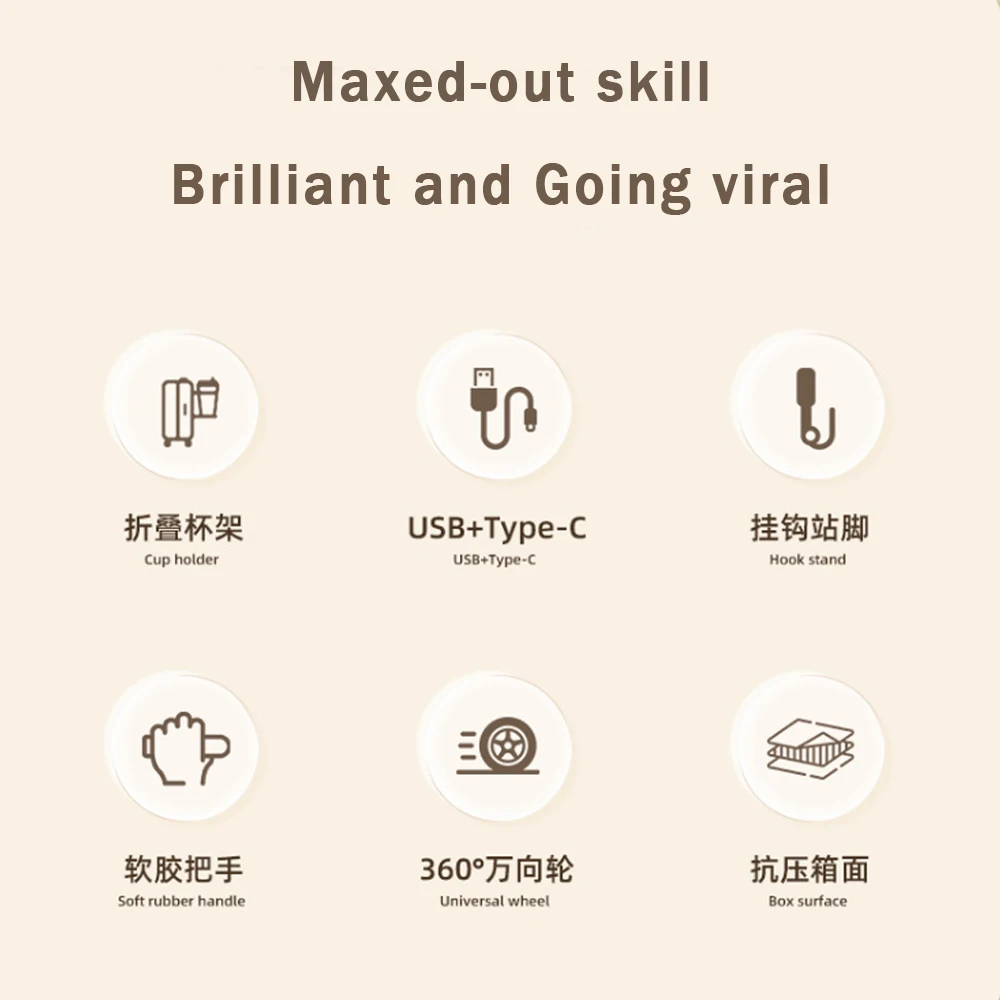 24-Inch Five-Wheel Hard-Shell Trolley Suitcase Quiet With USB Port And Combination Lock Carry-On Luggage Large Capacity