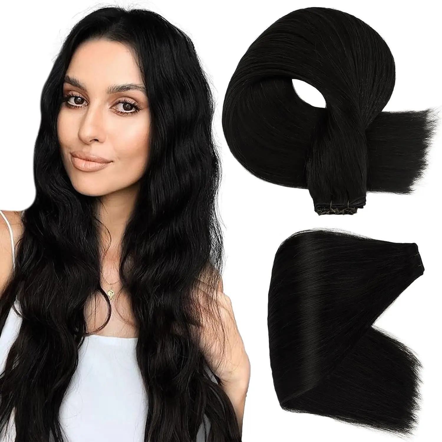 [NIEUW] Full Shine Genius Inslag Hair Extensions 100% Remy Menselijk Haar voor Vrouwen Natuurlijke Onzichtbare Hair Extensions Menselijk Haar Bundels