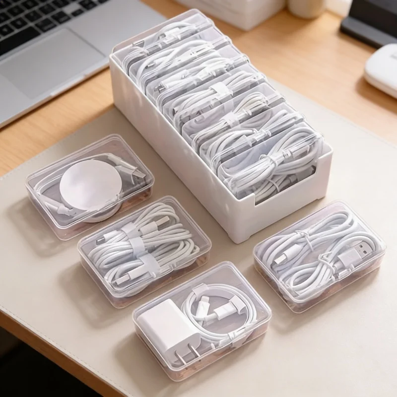 Durable Plastic Cable Organizer Storage Box for Daily Office