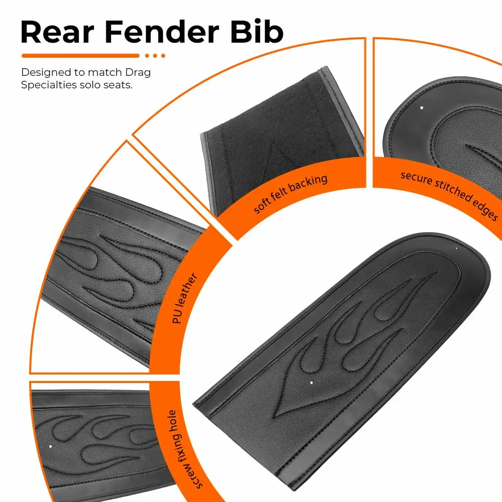 1PCS Rear Fender Bib Leather Black Motorcycle Accessories Fits For Dyna Super Glide 35th Anniversary EFI FXDI35 2006