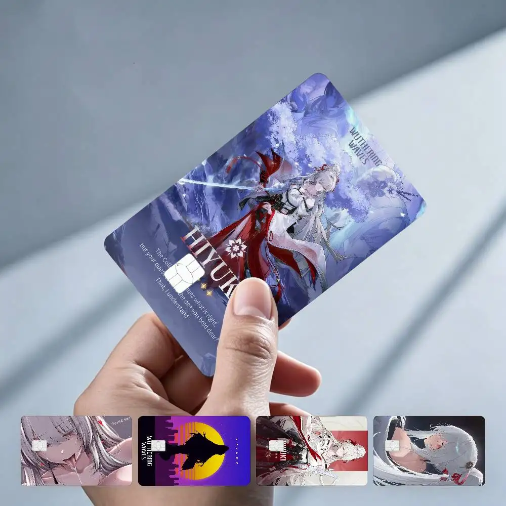Wuthering Waves Hiyuki Game 4Pcs!Fade-Resistant, Wear-Resistant, Scratch-Resistant  Bank Card Sticker (Debit Card)