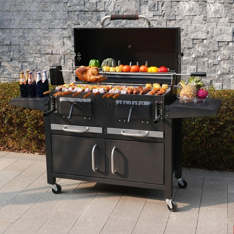 02*Barbecue Grill Household Barbecue  Outdoor Stew  Charcoal American Barbecue Villa Grill