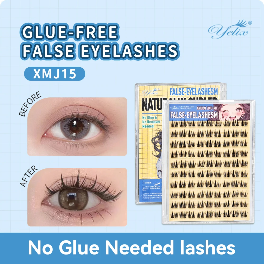Yelix Self Adhesive Eyelashes Soft DIY Clusters Eyelashes Large Capacity Sunflower Manga Sweet Cluster Lashes Makeup Tools