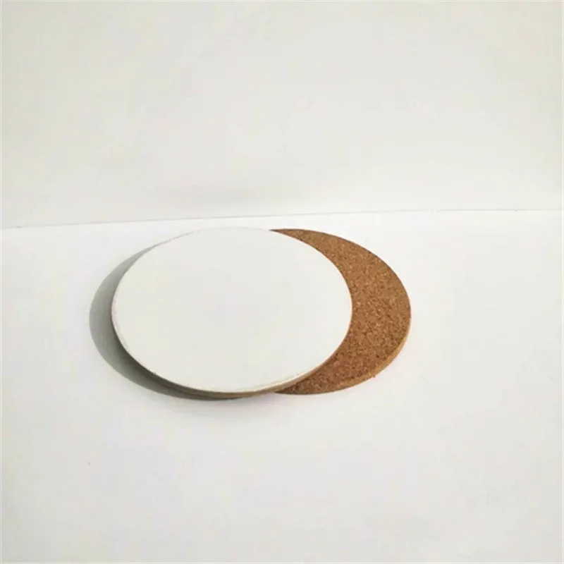 Sublimation Blank  Water Absorbent Round Square Ceramic Car Coaster with Cork Bottom Non-Slip Christmas Decoration for Diy Photo