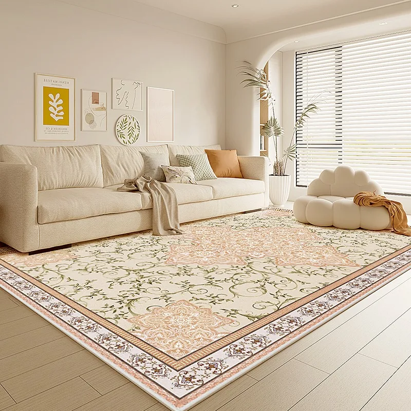 

Living Room Carpet French Light Luxury High-end Home Decor Bedroom Rug Large Area Retro Floral Coffee Table Floor Mat Ковер 양탄자