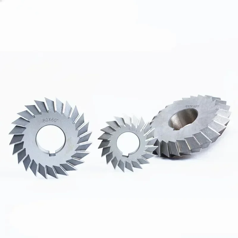 Hss End Mills White Steel V - Double Angle Milling Cutter 30 / 45 / 90 / 60 Degree 60mm - 100mm Helical Gear For Machine