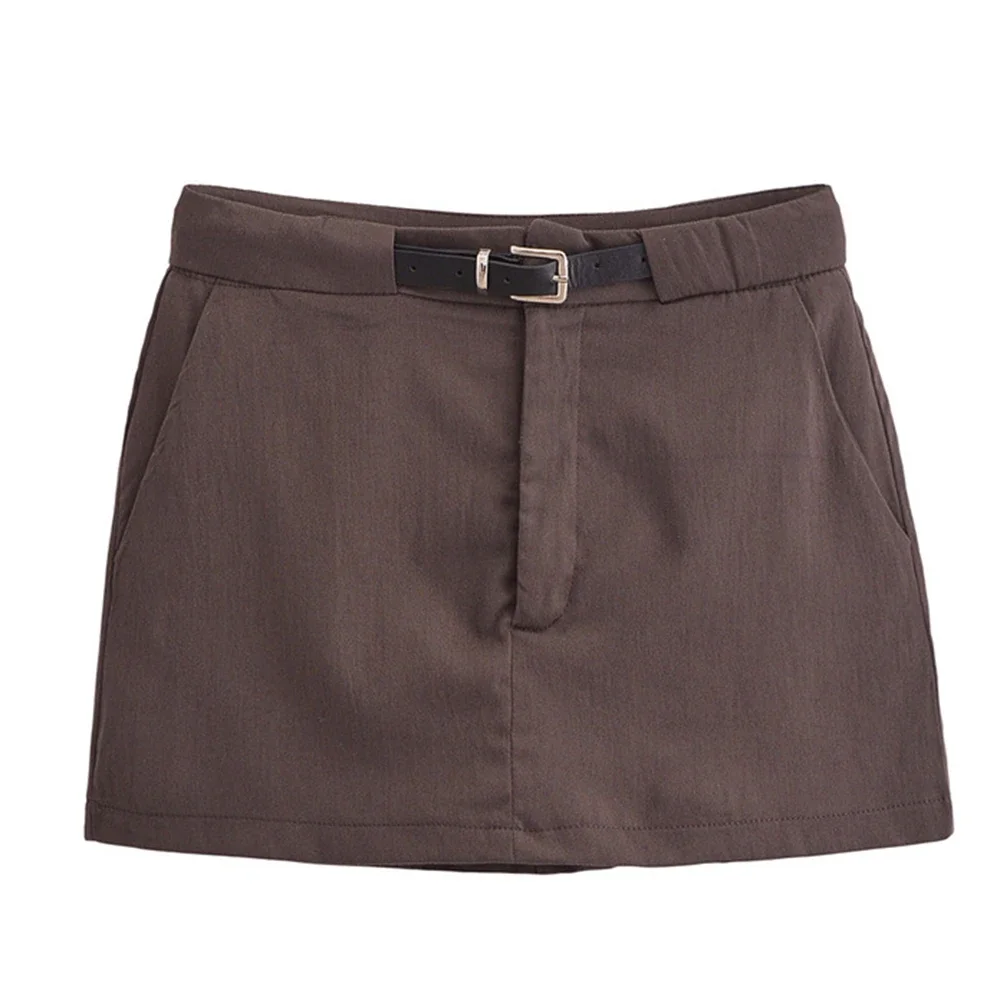 

Skirts Summer Simple Decent Solid Color Natural Waist Mini Office Lady Skirts For Women