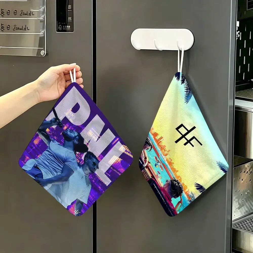 P-PNL QLF Rapper Singer Multi-scene Polyester Cotton Towel, Hanging Hand Wiping Cloth For Kitchen Bathroom Hotel