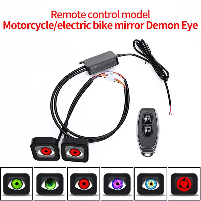 

1/2PC Motorcycle Decorative light 3D Dynamic Devil Eye LED Light Retrofit Kits Assembly LED Screen Super Bright Modification Kit