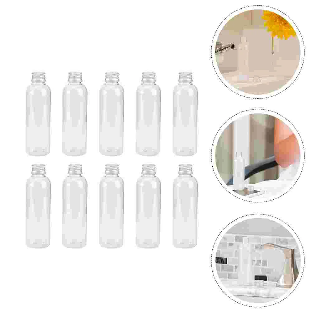 10 Pcs Aluminum Cap PET Bottle Small Cream Plastic Portable Travel Empty Bottles Leak Proof Compact Cosmetics Holder Shampoo