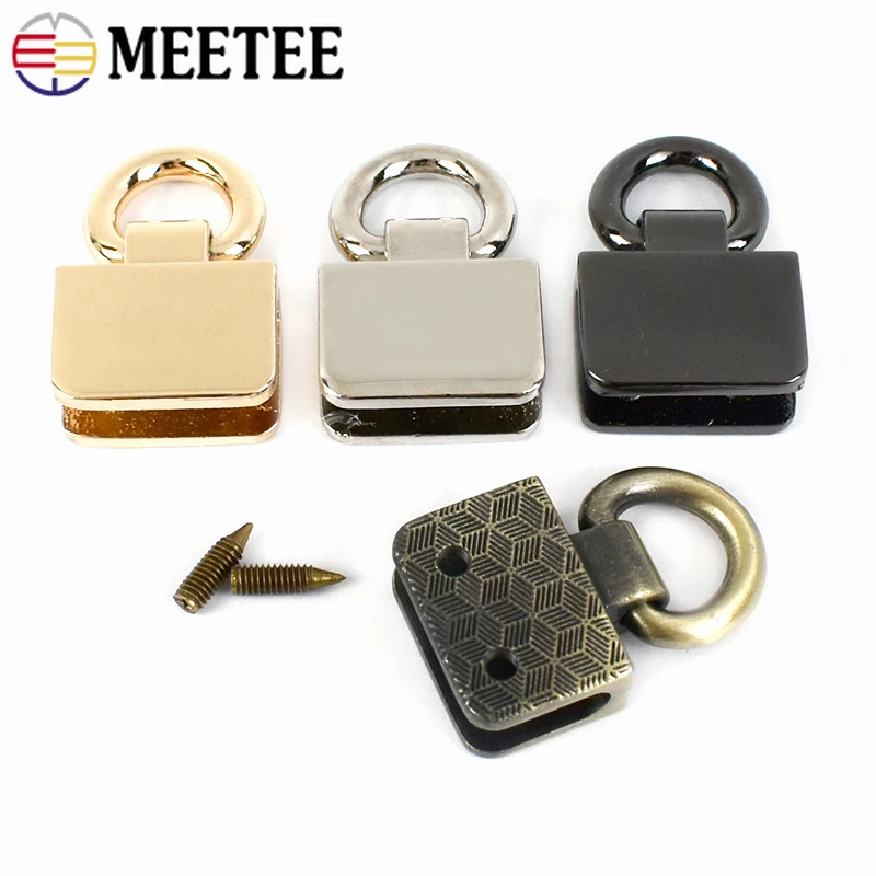 

2/4/10Pcs Metal D Ring Bag Side Clip Buckle Handbag Strap Screw Connector Hook Belt Decor Clasp DIY Leather Hardware Accessories