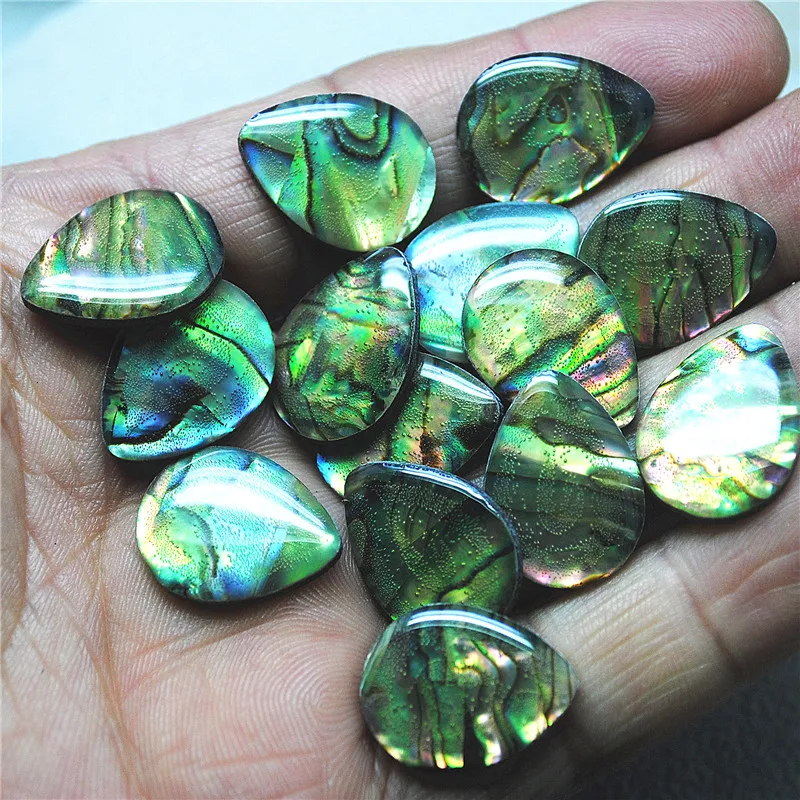 15PCS Abalone Cabochons Teardrop Shape 15X320MM DIY Jewelry Findings Accessories The Buttom IS Plastic Materials