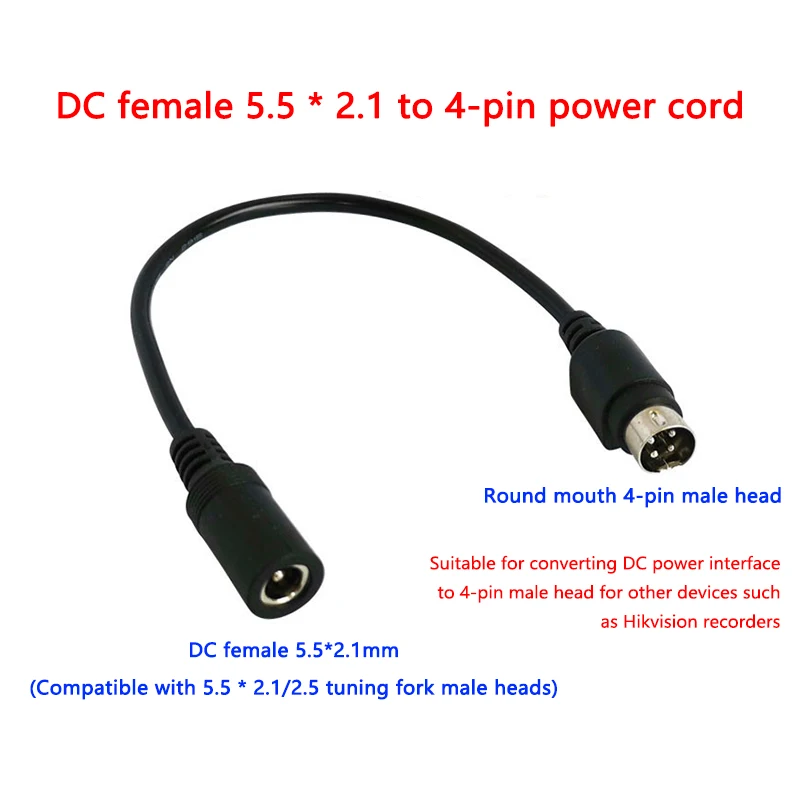 

1pc DC Power Supply Adapter Cable 5.5 x 2.1mm Female to MINI DIN 4 Pin Male For SATO TG-5011-19V-ES TV LCD VCR Lead Wire