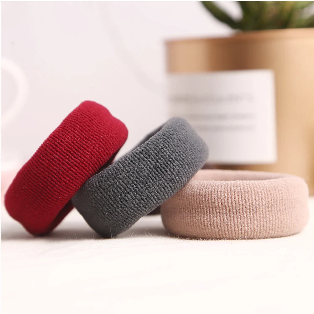 

10 PCS Hair Ribbons Tie Ring Elasticity Beading Rope Simple Ponytail Holder Miss