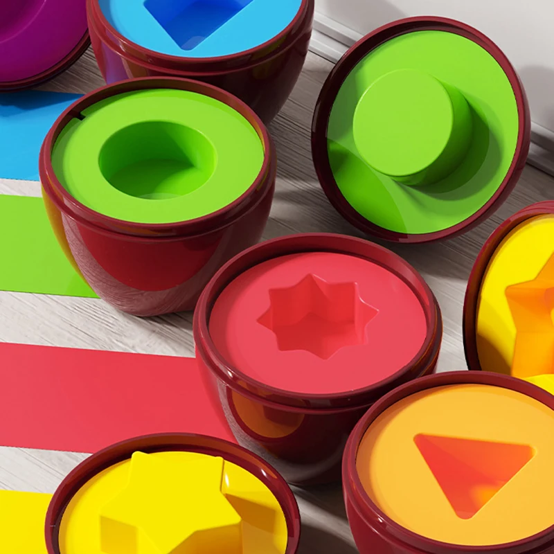 Apple Smart Egg 3D Puzzle Montessori Toys Baby Matching Games Color and Shape Classification Fine Motor Skills Educational Toys