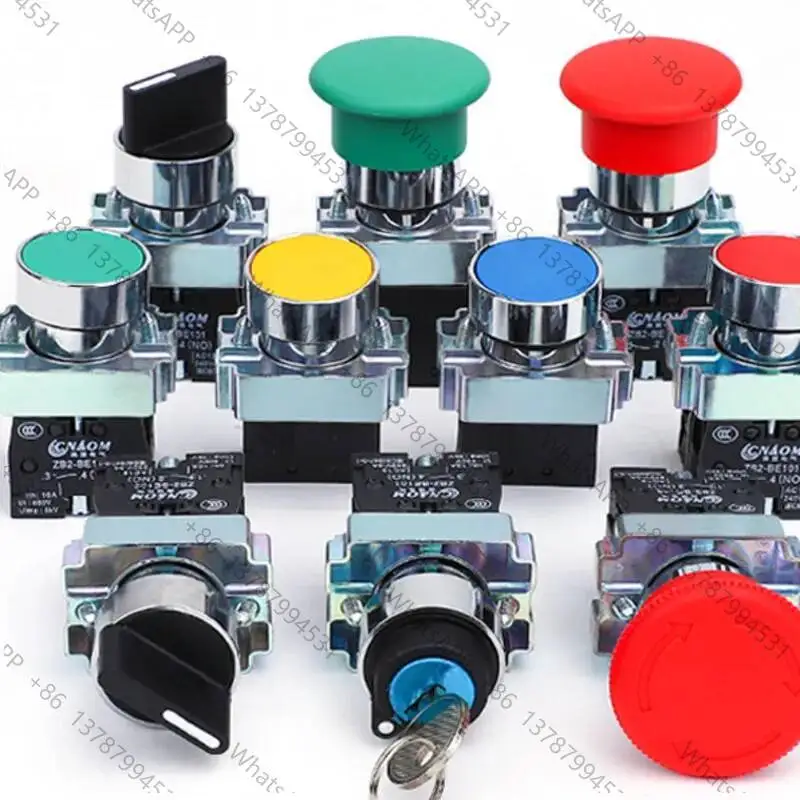 Button Switch Xb2-be101c Second And Third Gear With Light Self Locking Knob Switch 24v220 One Normally Open Red Green