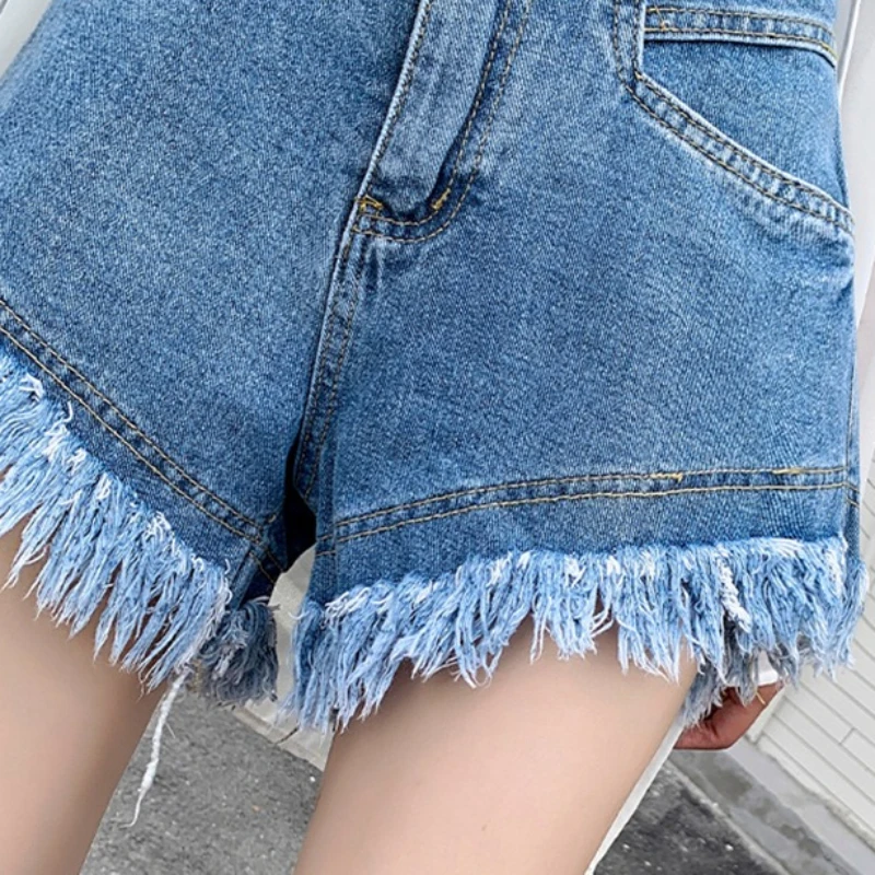 Shorts Women Sexy Summer Tassel Streetwear Hotsweet Korean Style Denim Trousers All-match Aesthetic Popular Hip Hop College Chic