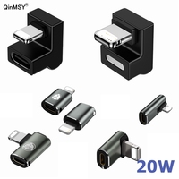PD20W USB Type-C U-shaped Fast Charging For IPhone 14 12 13 USB C Female To Lighting Male Straight Head Elbow Converter Adapter