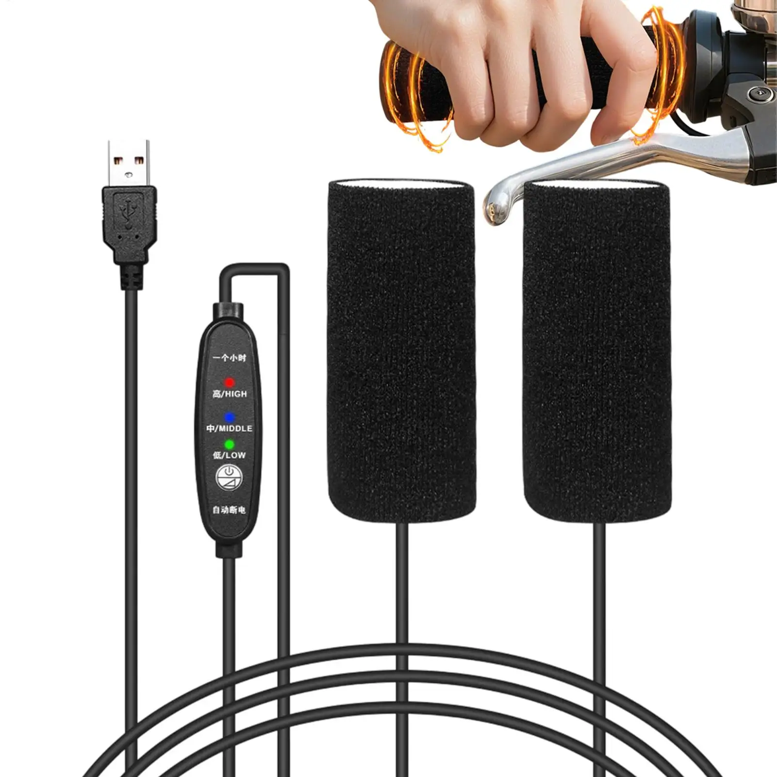 

Motorcycle Grip Covers 3-Temp Heated Warmer Electric Motorcycle Handlebar Grips For Men Women Highway Daily Touring Biking