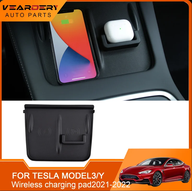 

Suitable for Tesla Type 3 Y 2021-22 Car Phone Wireless Charging Pad Silicone Anti slip Pad Car Accessories