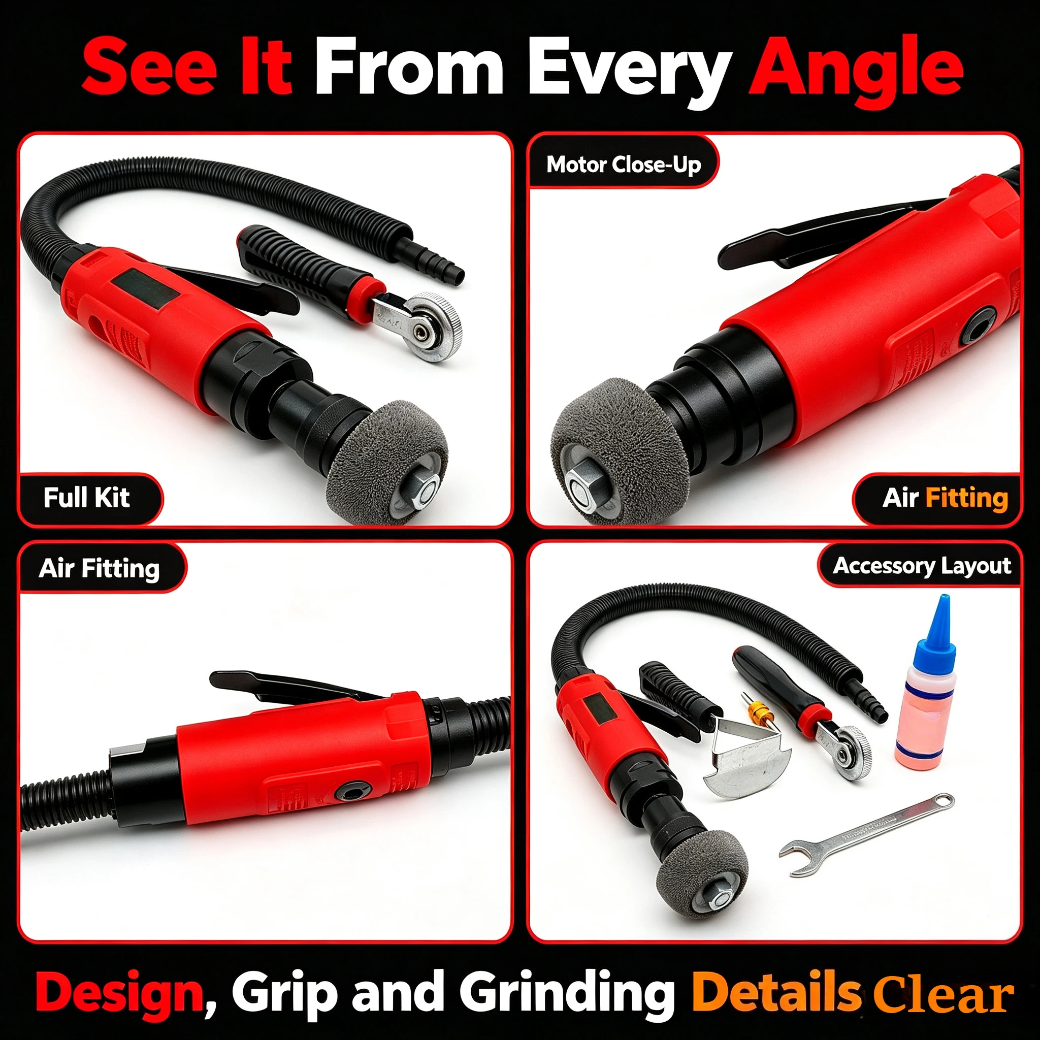 Low Speed Grinder Auto Tire Repair Pneumatic Carving Mill Tire Repair Angle Grinder Tire Repair Tool