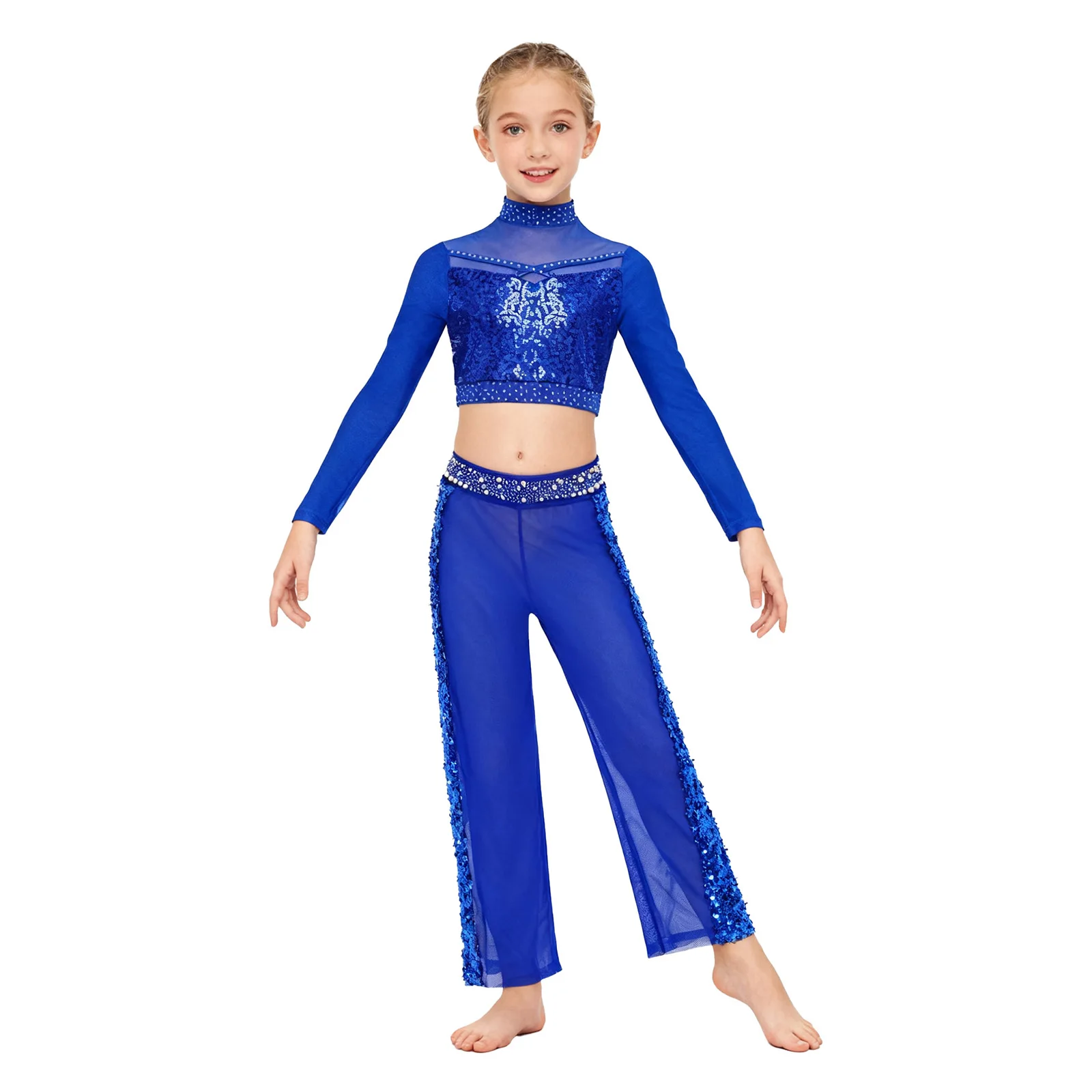 Conjuntos de baile de Jazz para niñas, traje deportivo, disfraz de actuación para práctica y puesta en escena
