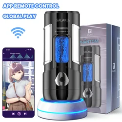 Bluetooth Fully Automatic Oral Vagina Male Masturbator Blowjob Pussy Stroker Sex Machine APP Masturbation Cup Sex Toys for Men