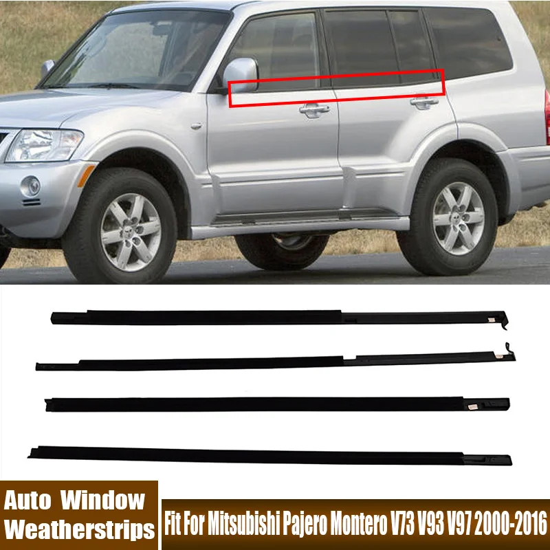 4Pcs/Set Window Stickers Car Accessories Rubber Waterproof Sealing Strip Fit For Mitsubishi Pajero Montero V73 V93 V97 2000-2016