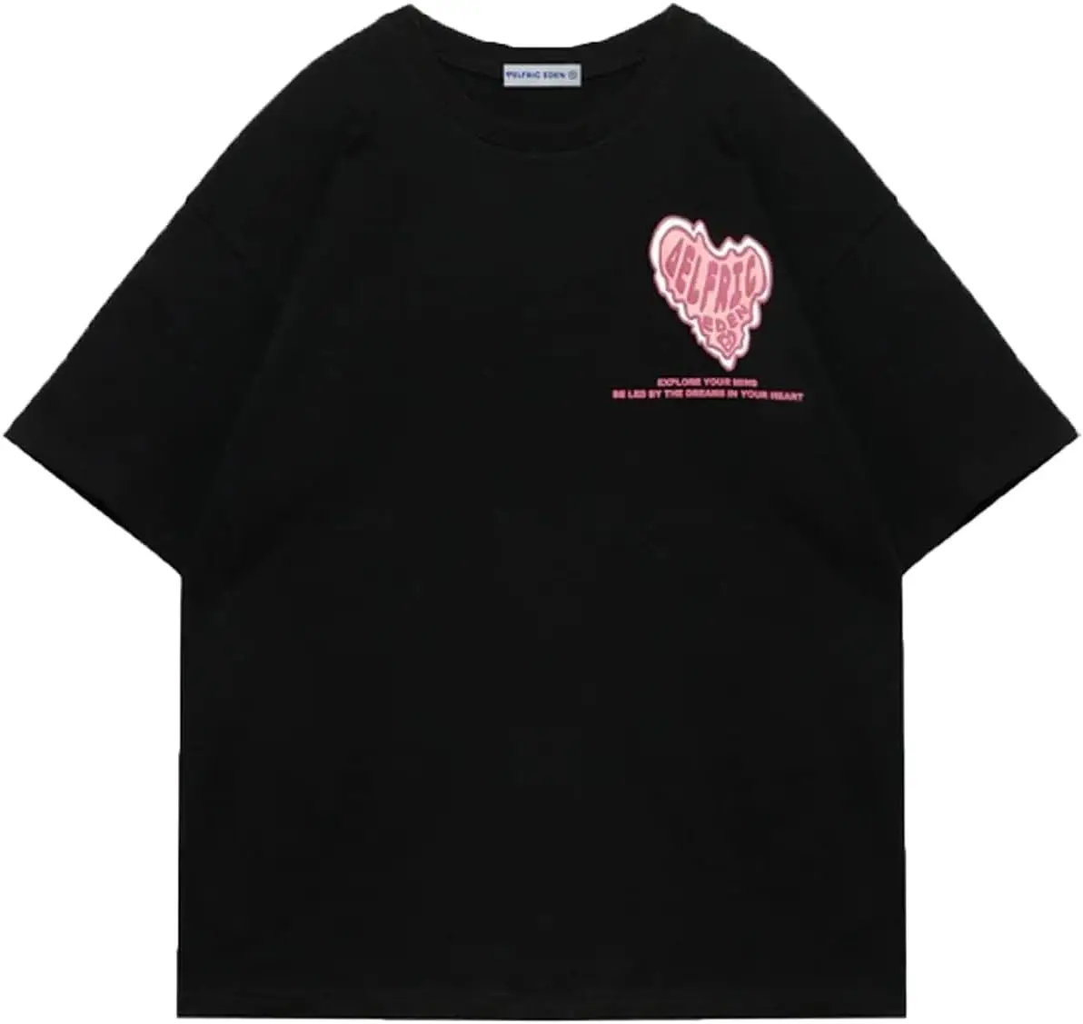 تي شيرت Aelfric Eden Graphic للنساء مطبوع عليه إسفنج القلب ورقبة دائرية وأكمام قصيرة تي شيرت كاجوال صيفي ملابس الشارع