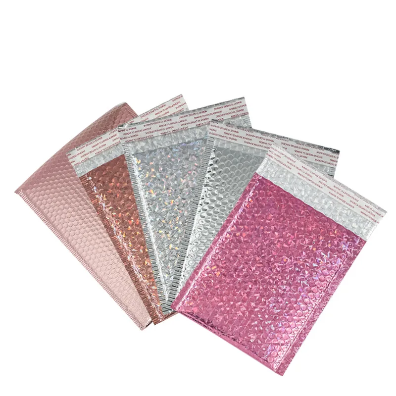 20 00piece.Custom.Customized logo printed foil metallic padded wrap packaging Plastic Mailing bag poly bubble mailers