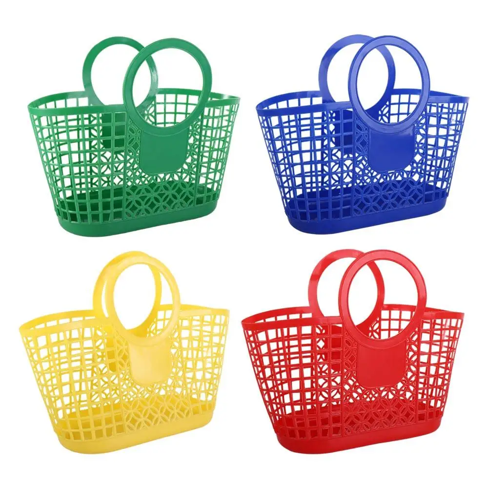 

Plastic 1Pcs Practical Hand-Held Hollow Toy Organizer Storage Basket Kitchen Bathroom Accessories Basket