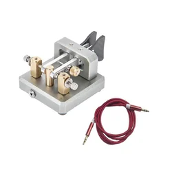 Automatic Morse Dual-Paddle Telegraph Key CW Key for Ham Radio Users for Amateur HAM RADIO CW Paddle Key Amateur Silver