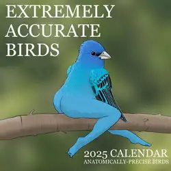 Extremely Accurate Bird Calendar 2025 The enchanting bird calendar 2025 is suitable for home decor interior  bedroomrooms (Blue)