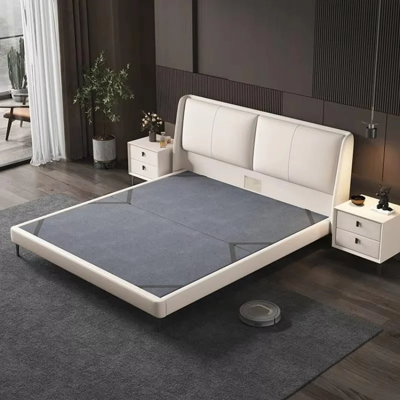 European Bed Frame Headboard Platform Wood Nightstands Queen Size Bed Frame Twin Storage Modern Cama Moderno Lujo Furniture