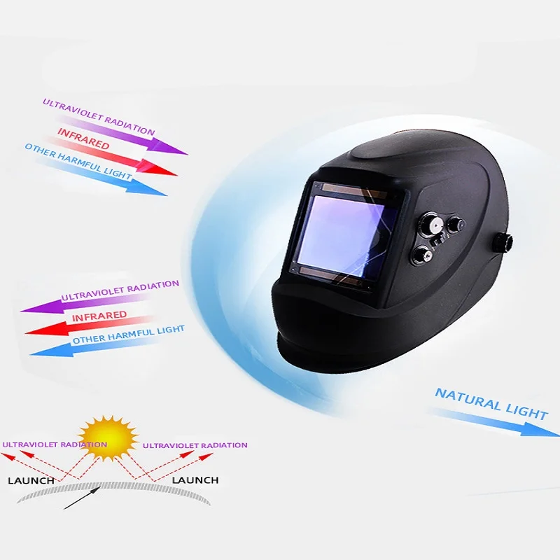 

Large window 4 sensors external adjustment 5-13 solar auto dimming welding cap Large screen mask helmet